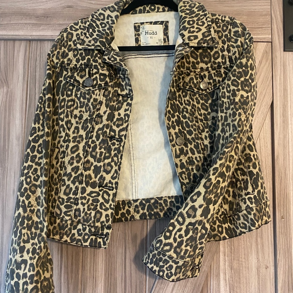 Mudd Leopard Print Jean Jacket